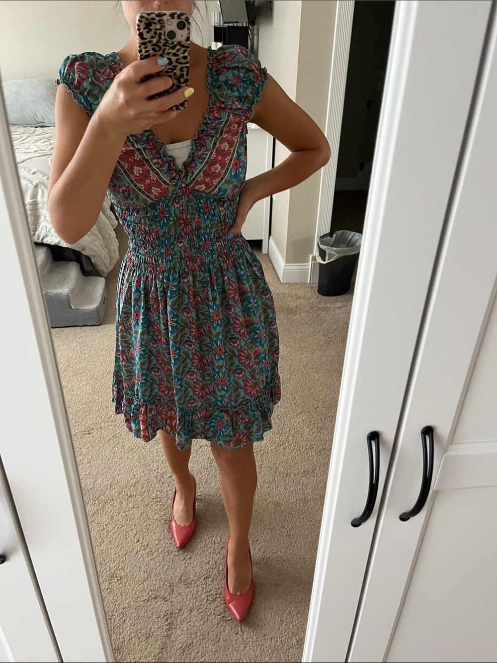 Silk Smocked Boho Dress